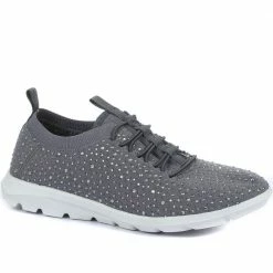 Pavers Ladies Grey Knit Sneakers - BRK33015 / 319 480 / 319 480