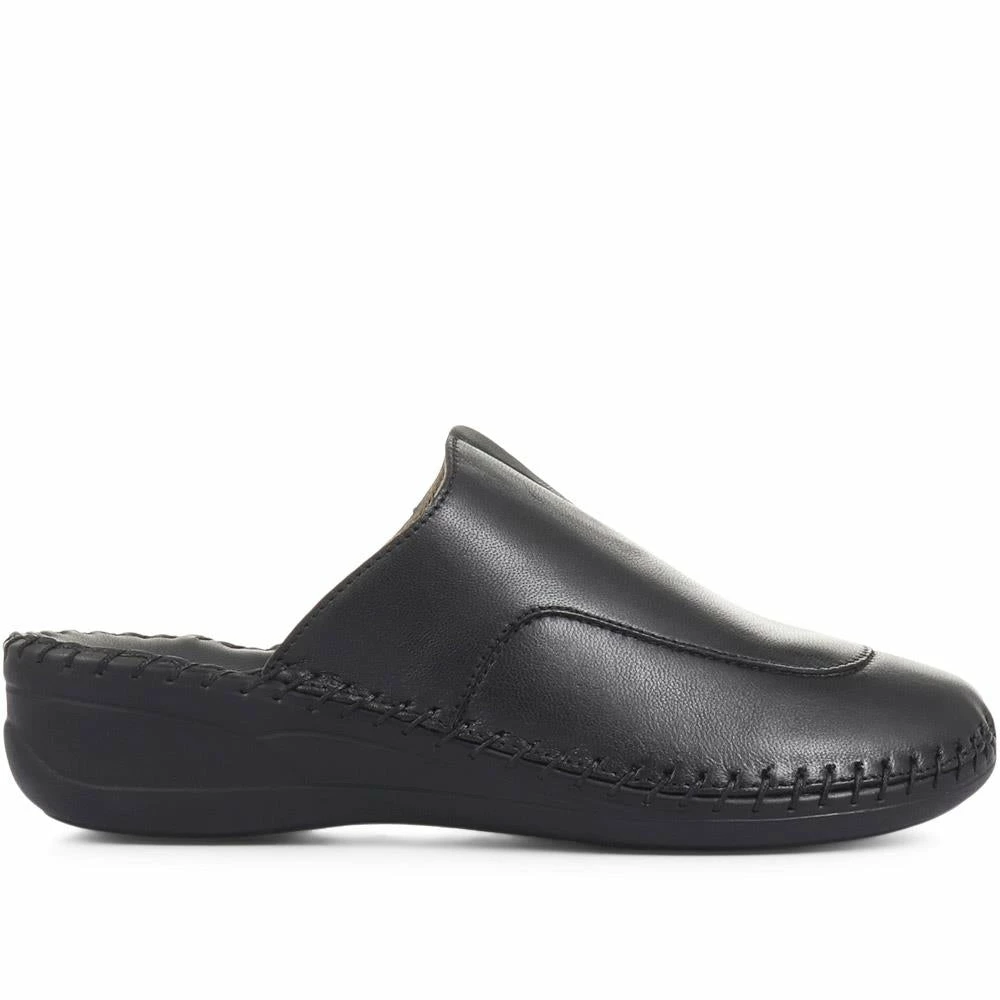 Fly Flot Women's Black Leather Slip On Clogs - KEM33001 / 319 780 / 319 780 Shoes 3 Fly Flot Women's Black Leather Slip On Clogs - KEM33001 / 319 780 / 319 780 Shoes
