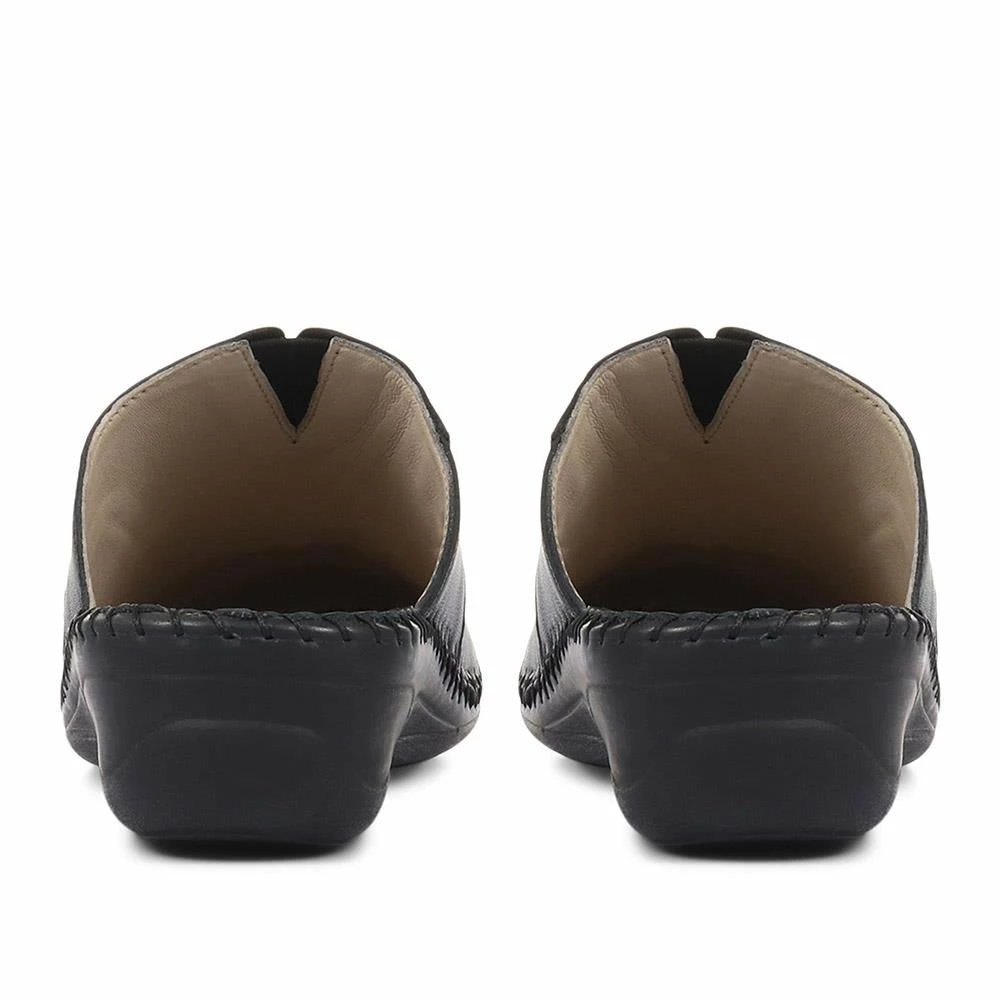 Fly Flot Women's Black Leather Slip On Clogs - KEM33001 / 319 780 / 319 780 Shoes 4 Fly Flot Women's Black Leather Slip On Clogs - KEM33001 / 319 780 / 319 780 Shoes