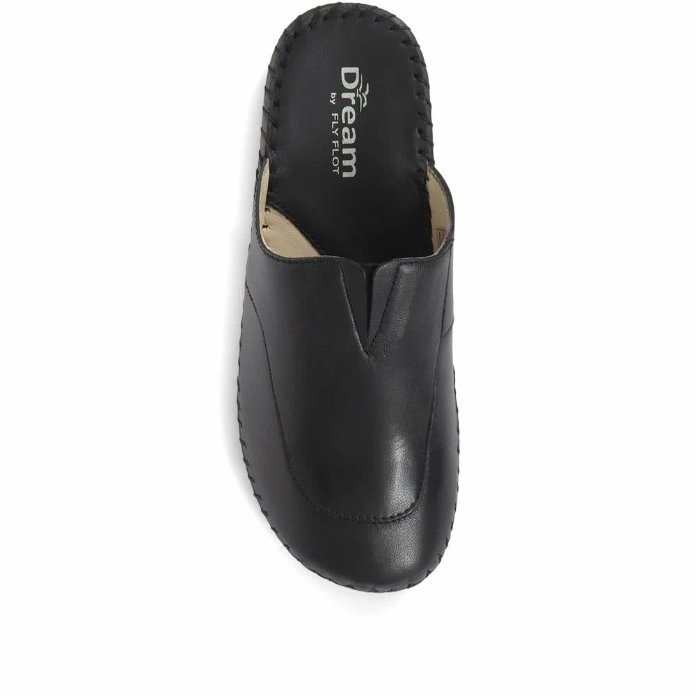 Fly Flot Women's Black Leather Slip On Clogs - KEM33001 / 319 780 / 319 780 Shoes 5 Fly Flot Women's Black Leather Slip On Clogs - KEM33001 / 319 780 / 319 780 Shoes