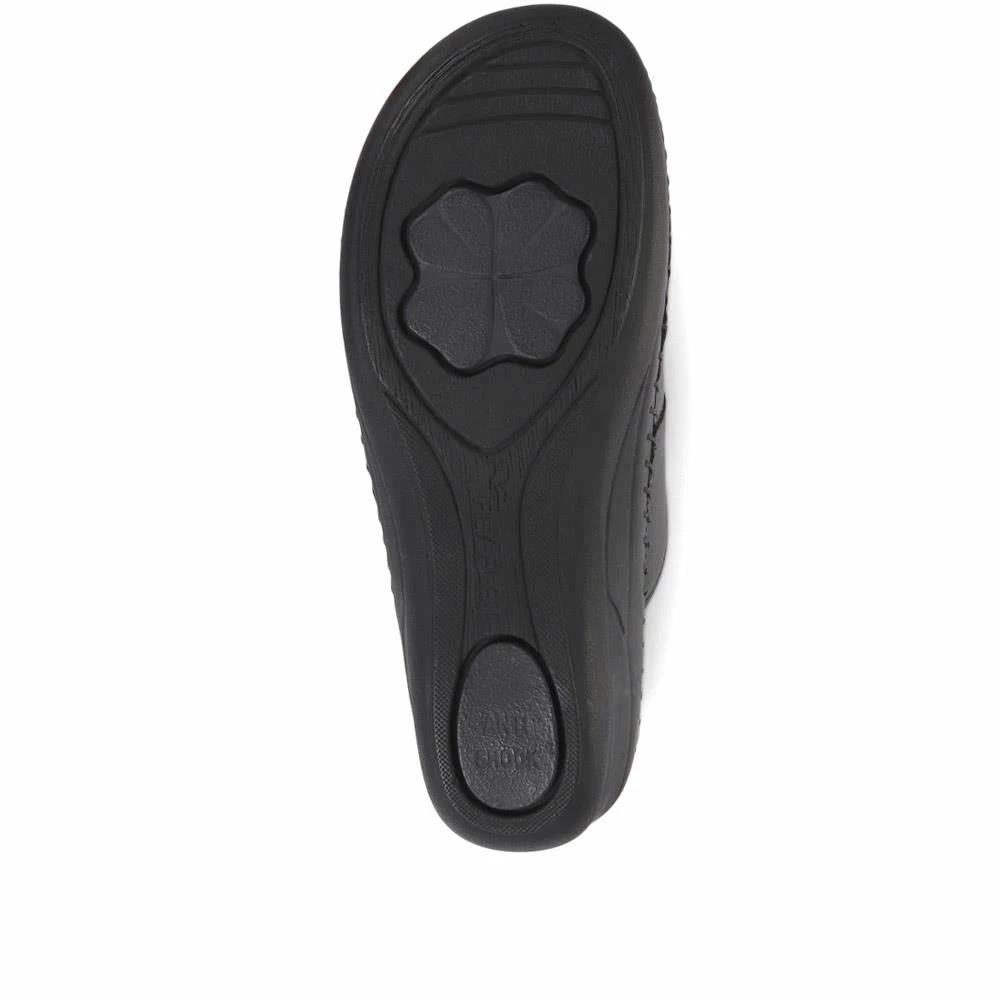 Fly Flot Women's Black Leather Slip On Clogs - KEM33001 / 319 780 / 319 780 Shoes 6 Fly Flot Women's Black Leather Slip On Clogs - KEM33001 / 319 780 / 319 780 Shoes