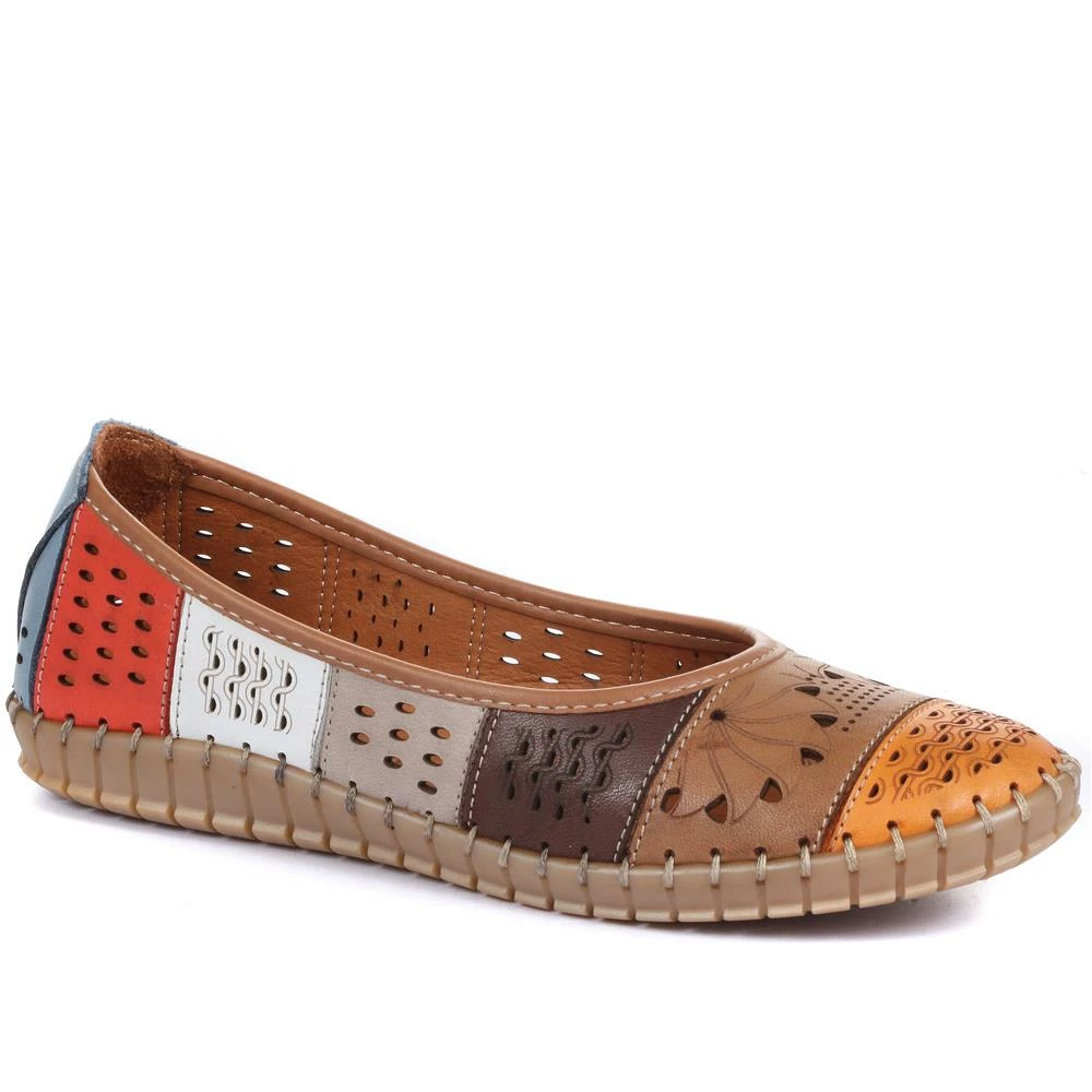 Bellissimo Flat Leather Ballerina Shoes - BELMETIN31009 / 317 955 5 Bellissimo Flat Leather Ballerina Shoes - BELMETIN31009 / 317 955