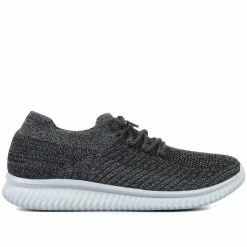 Pavers Men's Dark Grey Knit Sneakers - TITAN31015 / 318 517 / 318 517