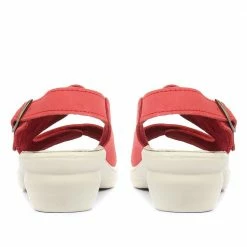 Pavers Ladies Red Dual-Strap Leather Sandal - POLY31007 / 317 664 / 317 664 Sandals