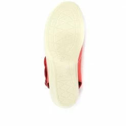 Pavers Ladies Red Dual-Strap Leather Sandal - POLY31007 / 317 664 / 317 664 Sandals