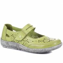 Pavers Wide Fit Leather Mary Jane Shoes - LUCK33019 / 320 056