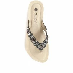 Pavers Wedge Toe Post Sandals - INB33031 / 320 064