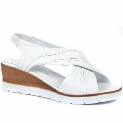 Bellissimo Pink Leather Slingback Wedge Sandals - KAP33007 / 320 133 / 320 133