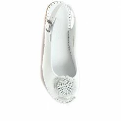 Pavers Leather Peep-Toe Sandal - OZAR29001 / 315 092 Sandals