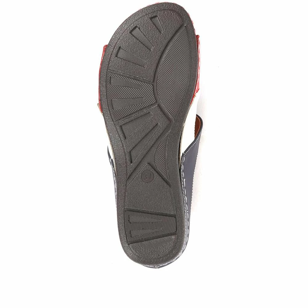 Pavers Wide Fit Wedge Mule Sandals - WLIG33011 / 319 656 6 Pavers Wide Fit Wedge Mule Sandals - WLIG33011 / 319 656