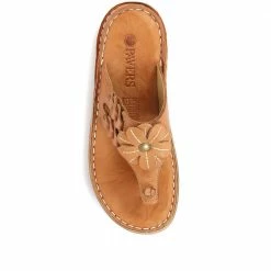 Pavers Leather Floral Toe-Post Sandals - CAY33001 / 319 988