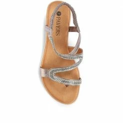 Pavers Ladies Gold Flat Stretch Fit Sandals - BAIZH33049 / 320 048 / 320 048