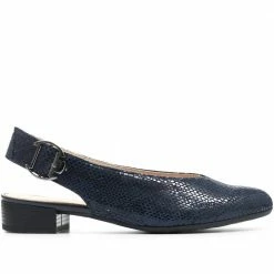 Pavers Wide Fit Pointed Toe Leather Slingback Shoes - ALPIN29000 / 315 435