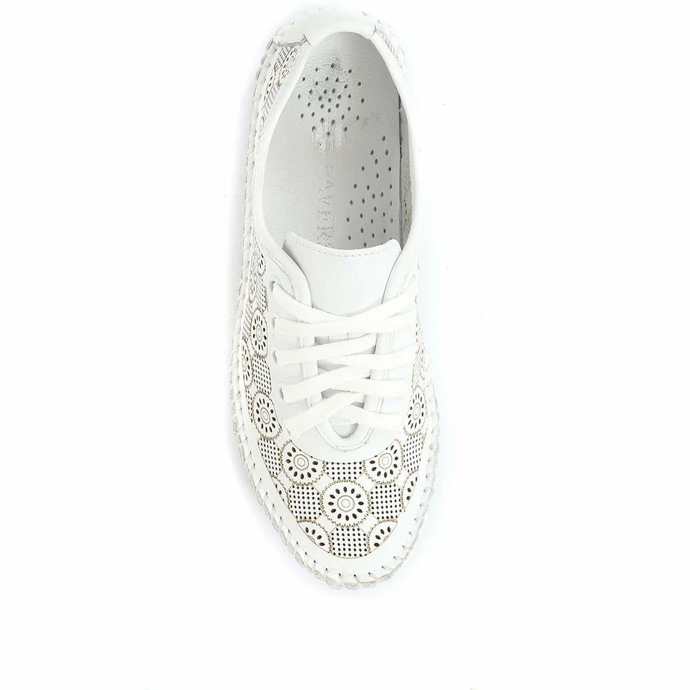 Pavers Wide Fit Leather-Lace Up Sneakers / 320 597 16 Pavers Wide Fit Leather-Lace Up Sneakers / 320 597