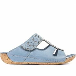 Pavers Ladies Cut Out Leather Mule Wedge Sandals - KARY33011 / 319 943 / 319 943 20 Pavers Ladies Cut Out Leather Mule Wedge Sandals - KARY33011 / 319 943 / 319 943