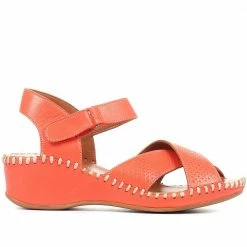 Pavers Ladies Cushioned Leather Wedge Sandals - YNR33001 / 320 030 / 320 030