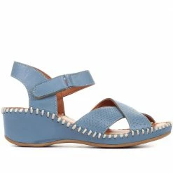 Pavers Ladies Cushioned Leather Wedge Sandals - YNR33001 / 320 030 / 320 030