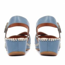 Pavers Ladies Cushioned Leather Wedge Sandals - YNR33001 / 320 030 / 320 030