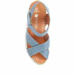 Pavers Ladies Cushioned Leather Wedge Sandals - YNR33001 / 320 030 / 320 030