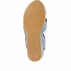 Pavers Ladies Cushioned Leather Wedge Sandals - YNR33001 / 320 030 / 320 030