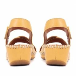 Pavers Ladies Cushioned Leather Wedge Sandals - YNR33001 / 320 030 / 320 030