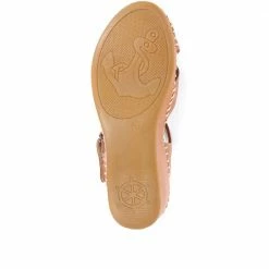 Pavers Ladies Cushioned Leather Wedge Sandals - YNR33001 / 320 030 / 320 030