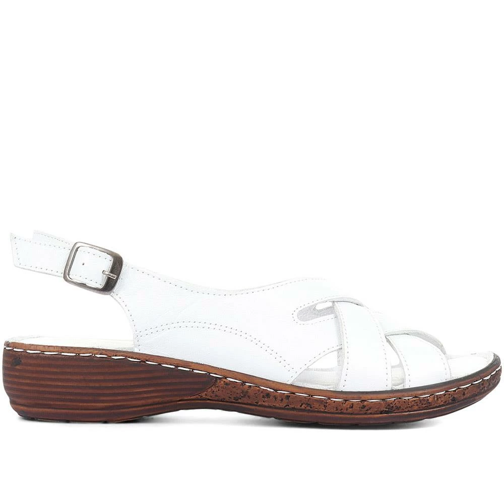 Pavers Ladies White Leather Summer Sandals - LUCK33023 / 320 590 / 320 590 19 Pavers Ladies White Leather Summer Sandals - LUCK33023 / 320 590 / 320 590