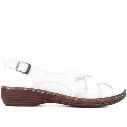 Pavers Ladies White Leather Summer Sandals - LUCK33023 / 320 590 / 320 590 48 Pavers Ladies White Leather Summer Sandals - LUCK33023 / 320 590 / 320 590