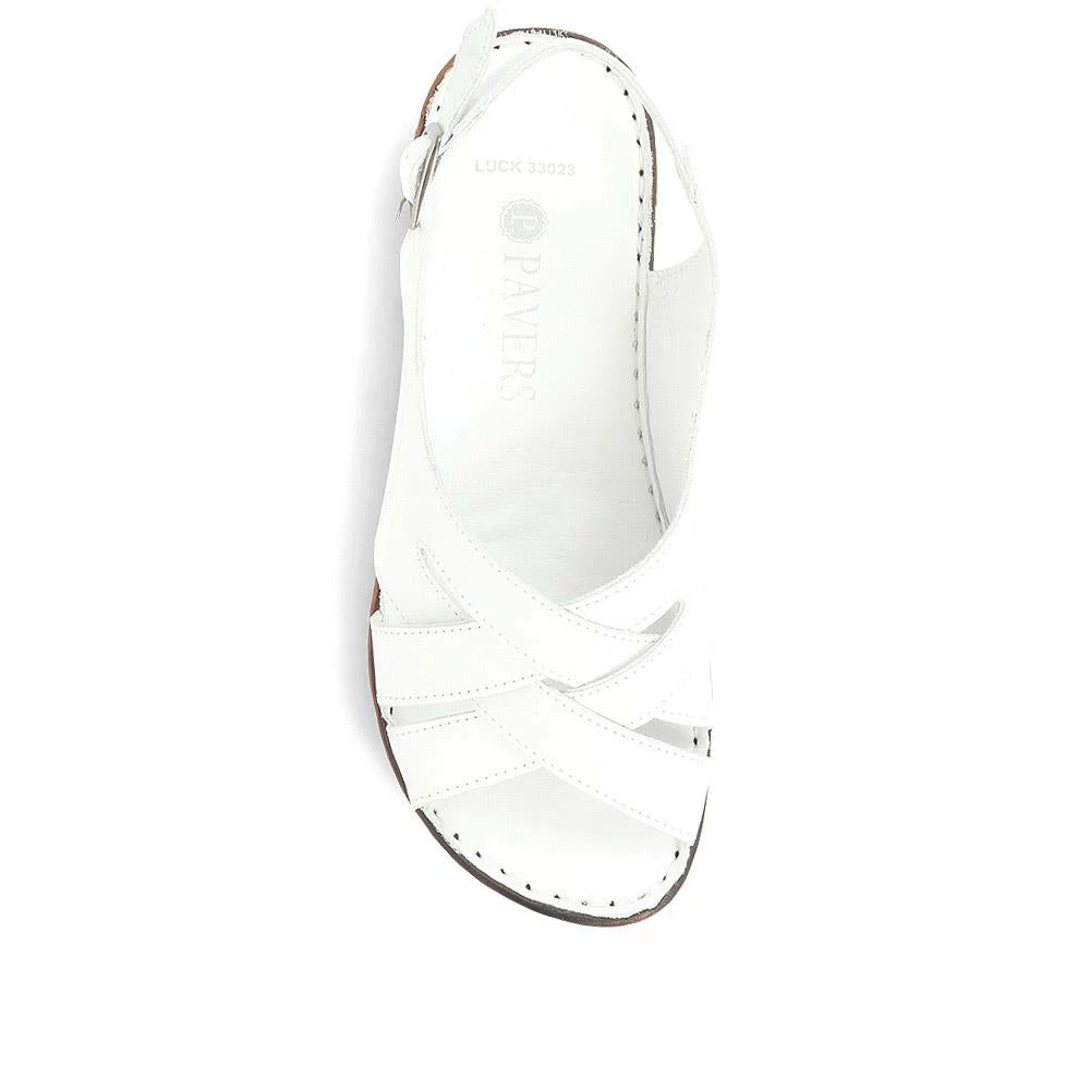 Pavers Ladies White Leather Summer Sandals - LUCK33023 / 320 590 / 320 590 21 Pavers Ladies White Leather Summer Sandals - LUCK33023 / 320 590 / 320 590