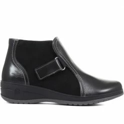 Fly Flot Ladies Wide Fit Leather Strap Ankle Boots - CAL34011 / 320 645 / 320 645