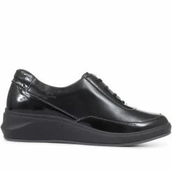 Ladies Leather Lace-Up Fly Flot Shoes - CAL34013 / 320 648 / 320 648