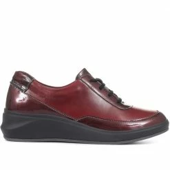 Ladies Leather Lace-Up Fly Flot Shoes - CAL34013 / 320 648 / 320 648