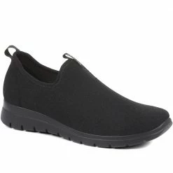 Fly Flot Women's Black Slip On Sneakers - FLY34007 / 320 213 / 320 213