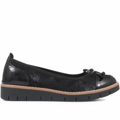 Pavers Women's Navy Patent Ballet Pumps - WBINS34113 / 320 399 / 320 399 Shoes