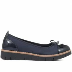 Pavers Women's Navy Patent Ballet Pumps - WBINS34113 / 320 399 / 320 399 Shoes