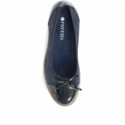 Pavers Women's Navy Patent Ballet Pumps - WBINS34113 / 320 399 / 320 399 Shoes