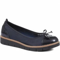 Pavers Women's Navy Patent Ballet Pumps - WBINS34113 / 320 399 / 320 399 Shoes