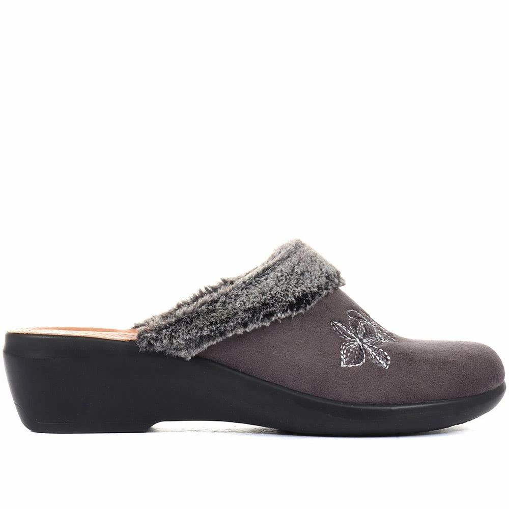 Fly Flot Ladies Velvet Slipper Mules - FLY34041 / 320 220 / 320 220 3 Fly Flot Ladies Velvet Slipper Mules - FLY34041 / 320 220 / 320 220