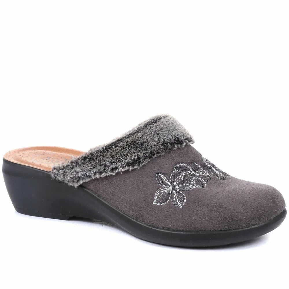 Fly Flot Ladies Velvet Slipper Mules - FLY34041 / 320 220 / 320 220 1 Fly Flot Ladies Velvet Slipper Mules - FLY34041 / 320 220 / 320 220