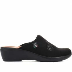 Fly Flot Shoes Red Embroidered Mule Clogs - FLY34047 / 320 223 / 320 223