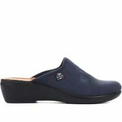 Fly Flot Shoes Red Embroidered Mule Clogs - FLY34047 / 320 223 / 320 223