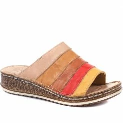 Pavers Bright Low Wedge Leather Sandals - CAY33031 / 320 634 / 320 634