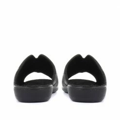 Pavers Ladies Brown Patterned Mule Slippers - ADA34001 / 320 337 / 320 337 Wide Fit