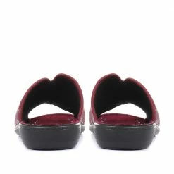 Pavers Ladies Brown Patterned Mule Slippers - ADA34001 / 320 337 / 320 337 Wide Fit