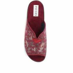 Pavers Ladies Brown Patterned Mule Slippers - ADA34001 / 320 337 / 320 337 Wide Fit