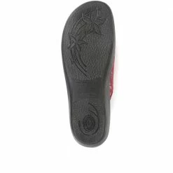 Pavers Ladies Brown Patterned Mule Slippers - ADA34001 / 320 337 / 320 337 Wide Fit