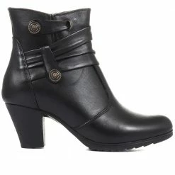 Pavers Leather Stacked Heel Ankle Boot - VED34003 / 320 367 / 320 367 20 Pavers Leather Stacked Heel Ankle Boot - VED34003 / 320 367 / 320 367