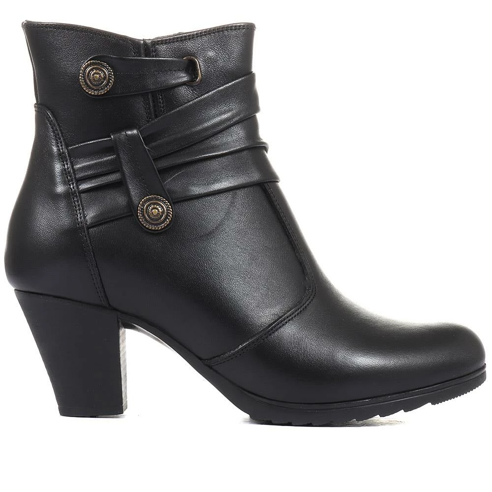 Pavers Leather Stacked Heel Ankle Boot - VED34003 / 320 367 / 320 367 5 Pavers Leather Stacked Heel Ankle Boot - VED34003 / 320 367 / 320 367