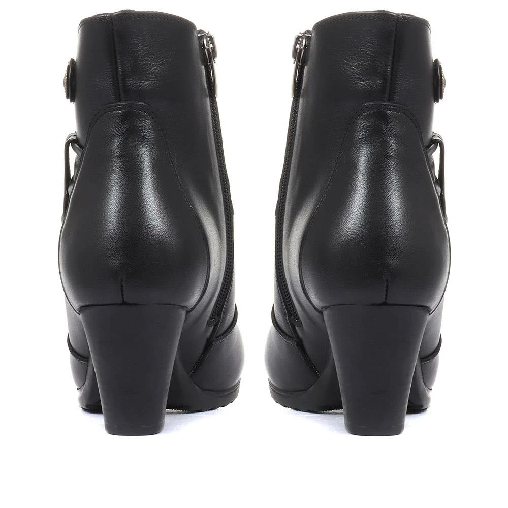 Pavers Leather Stacked Heel Ankle Boot - VED34003 / 320 367 / 320 367 6 Pavers Leather Stacked Heel Ankle Boot - VED34003 / 320 367 / 320 367