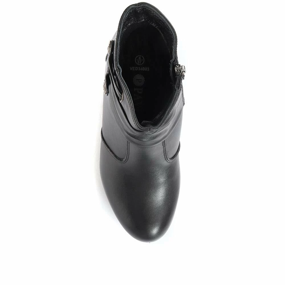 Pavers Leather Stacked Heel Ankle Boot - VED34003 / 320 367 / 320 367 7 Pavers Leather Stacked Heel Ankle Boot - VED34003 / 320 367 / 320 367
